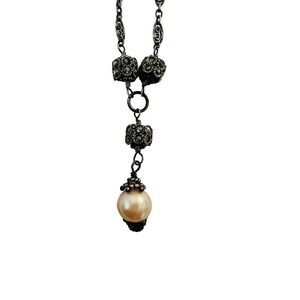 Antique Sterling Silver 925 Necklace with Pearls. This is stunning!!!